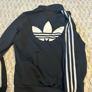 ADIDAS TRACK JACKET BLACK AND WHITE